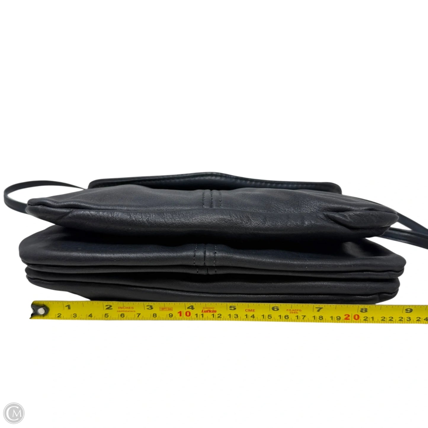 Triple Compartment Leather Shoulder Bag By Victoria Leatger Company, Size: Medium