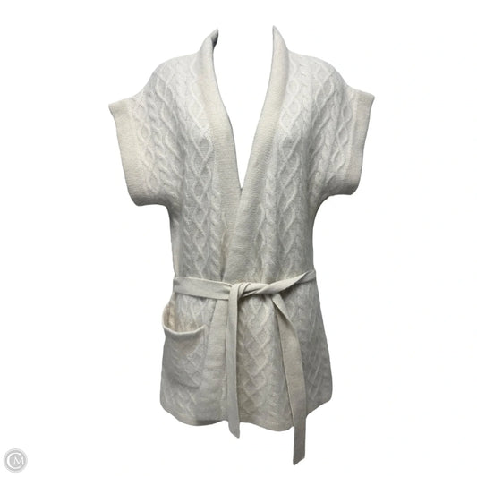 Raccoon Hair Belted Vest Sweater By Mes Desmoiselles In Cream, Size: S