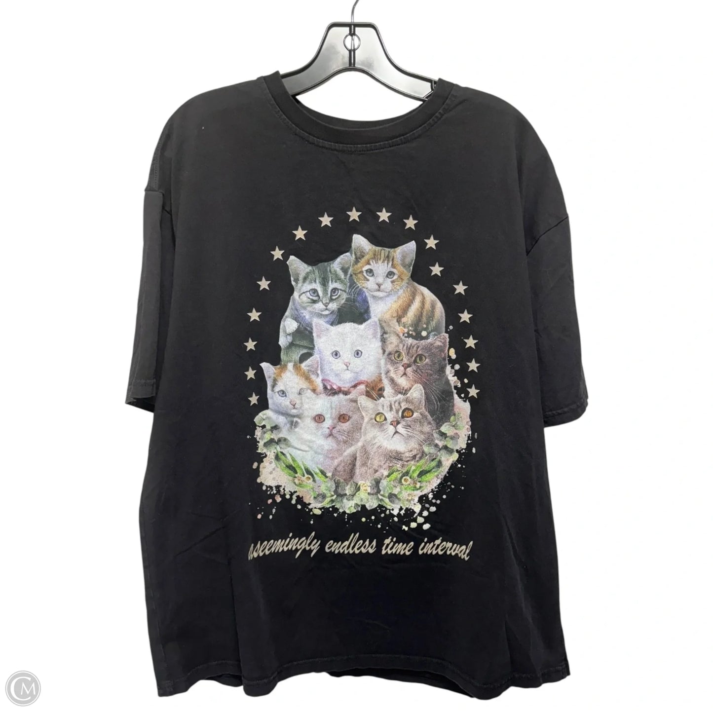 Cat Top Short Sleeve By J.K. Ptwso In Black, Size: Xl