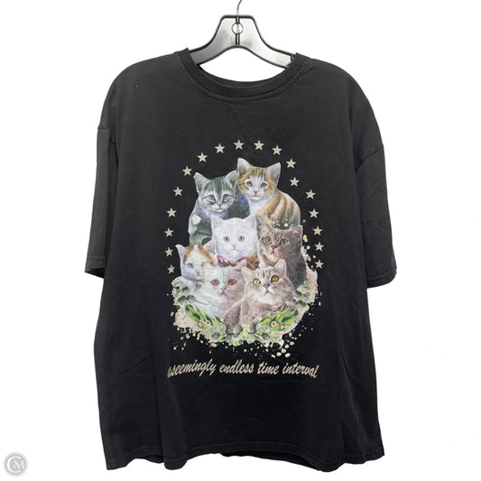 Cat Top Short Sleeve By J.K. Ptwso In Black, Size: Xl