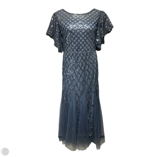 Sequined Striped Mesh Mermaid Dress By Babeyond In Blue, Size: L