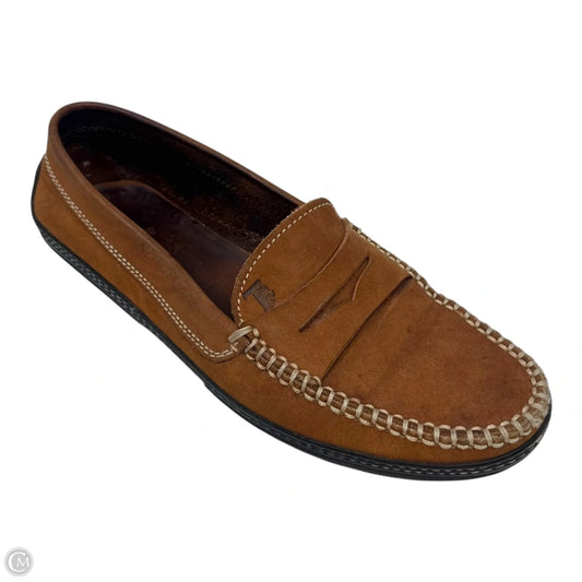Loafers Shoes Luxury Designer By Tods In Brown, Size: 8