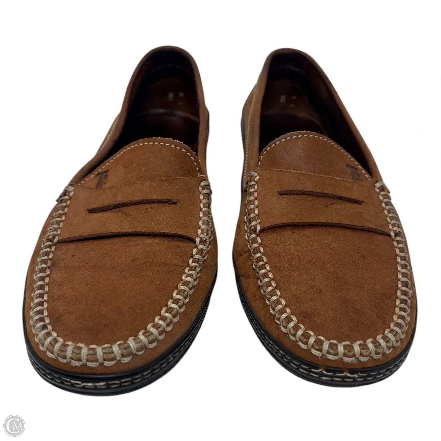 Loafers Shoes Luxury Designer By Tods In Brown, Size: 8