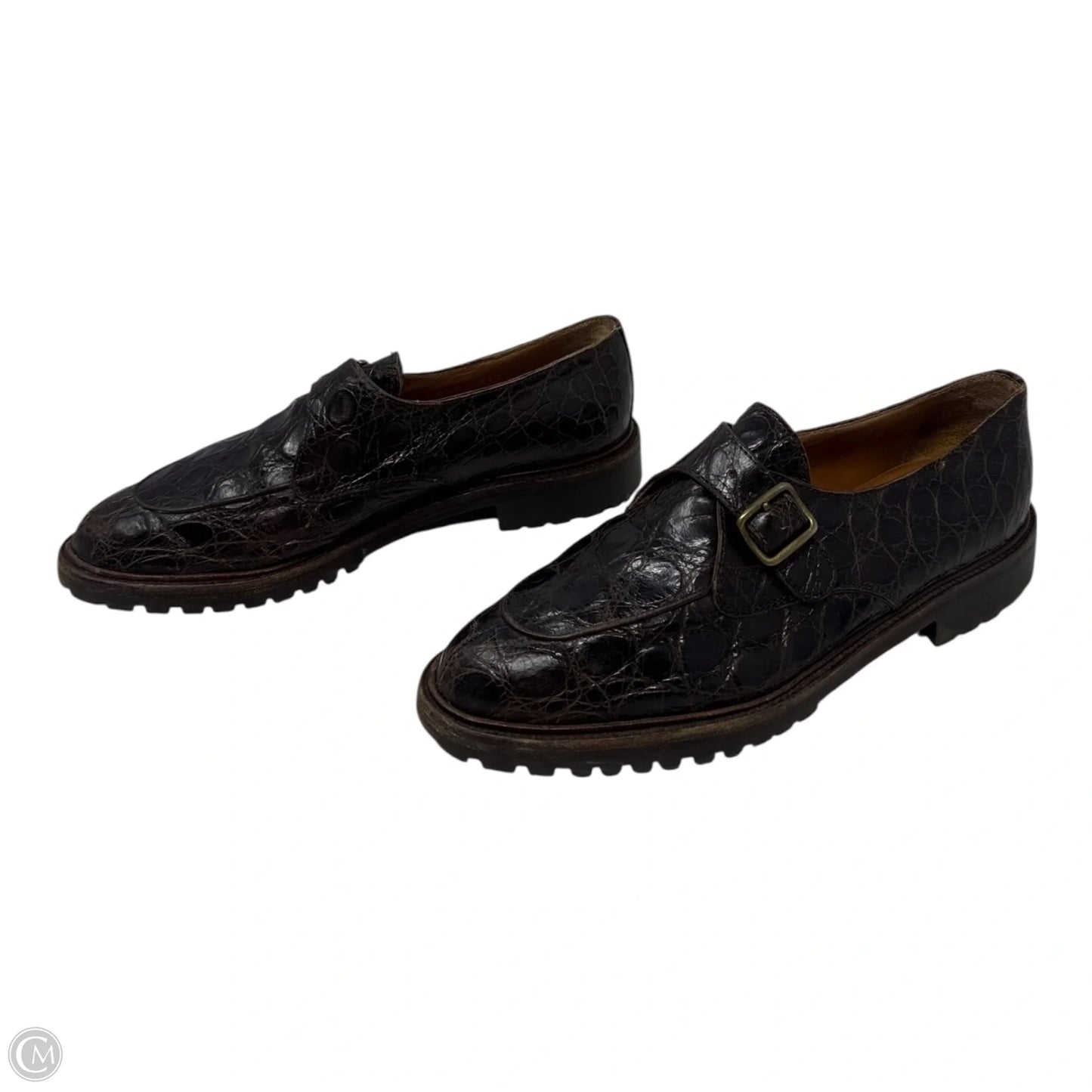 Vintage Croc Buckle Loafers Shoes Flats By Polo Ralph Lauren In Brown, Size: 8