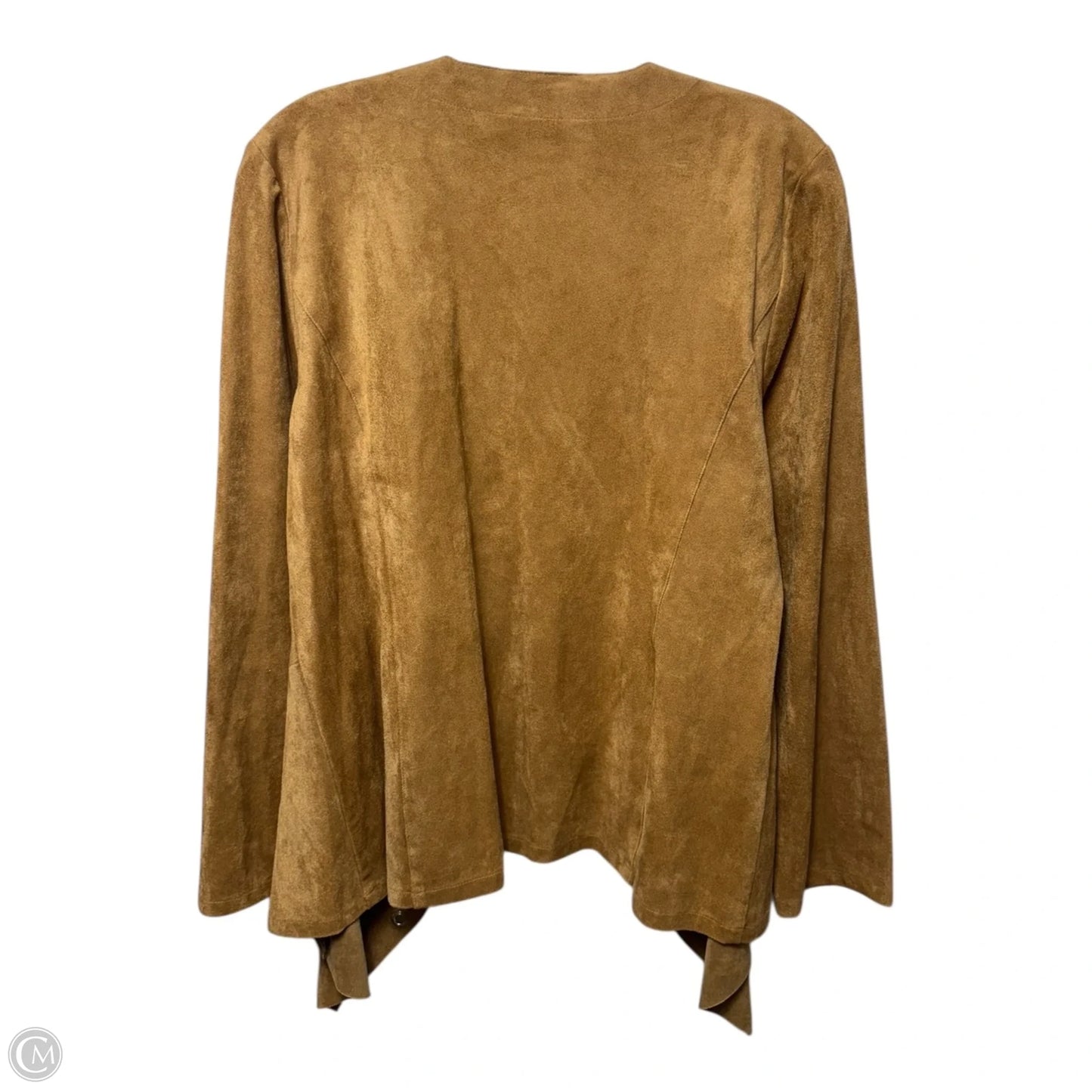 Faux Suede Grommet Jacket By Chicos In Tan, Size: 10