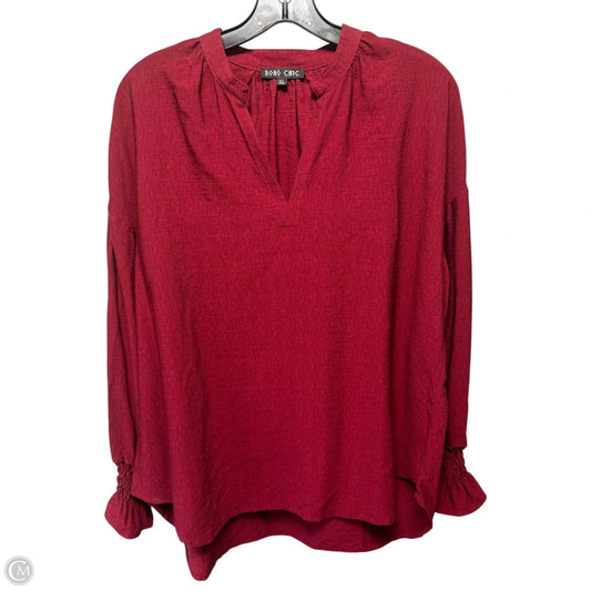 Top Long Sleeve By boho chic In Red, Size: Xl