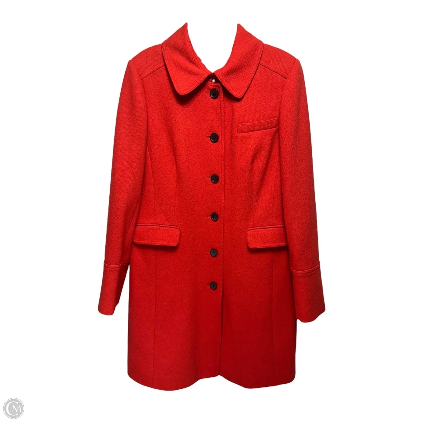 Coat Wool Blend By J. Crew In Orange, Size: M estimated