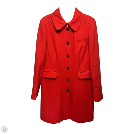 Coat Wool Blend By J. Crew In Orange, Size: M estimated