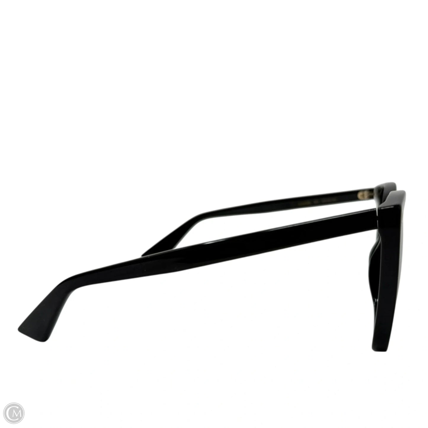 GG0022S Butterfly 57mm Sunglasses Luxury Designer By Gucci In Black Gold Logo/Grey Smoke Gradient