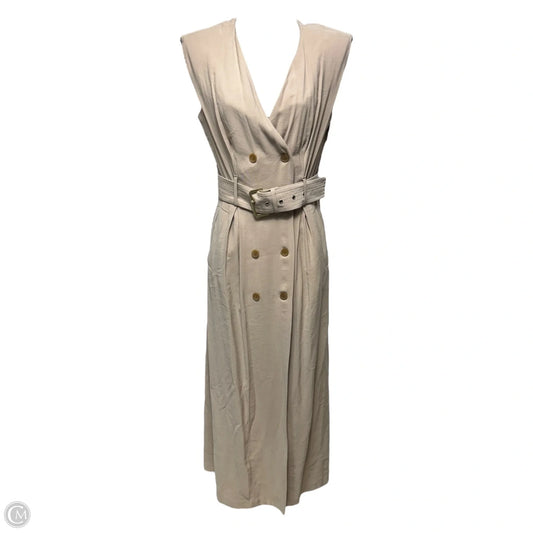 Belted Trench Dress Casual Maxi By Calvin Klein In Beige, Size: 2