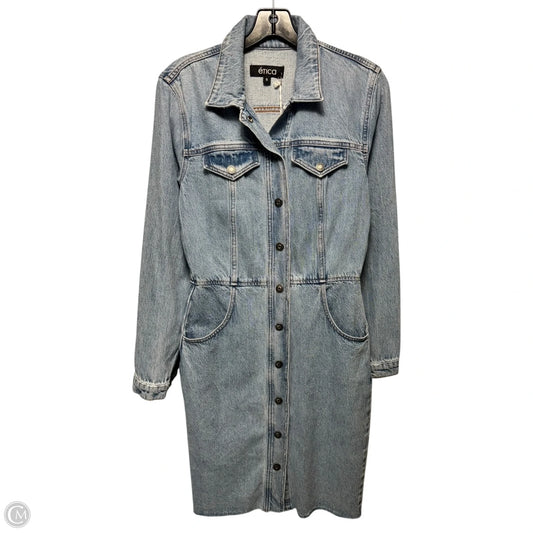 Jordyn Button-Down Long-Sleeve Denim Dress By Etica In Blue Denim, Size: S