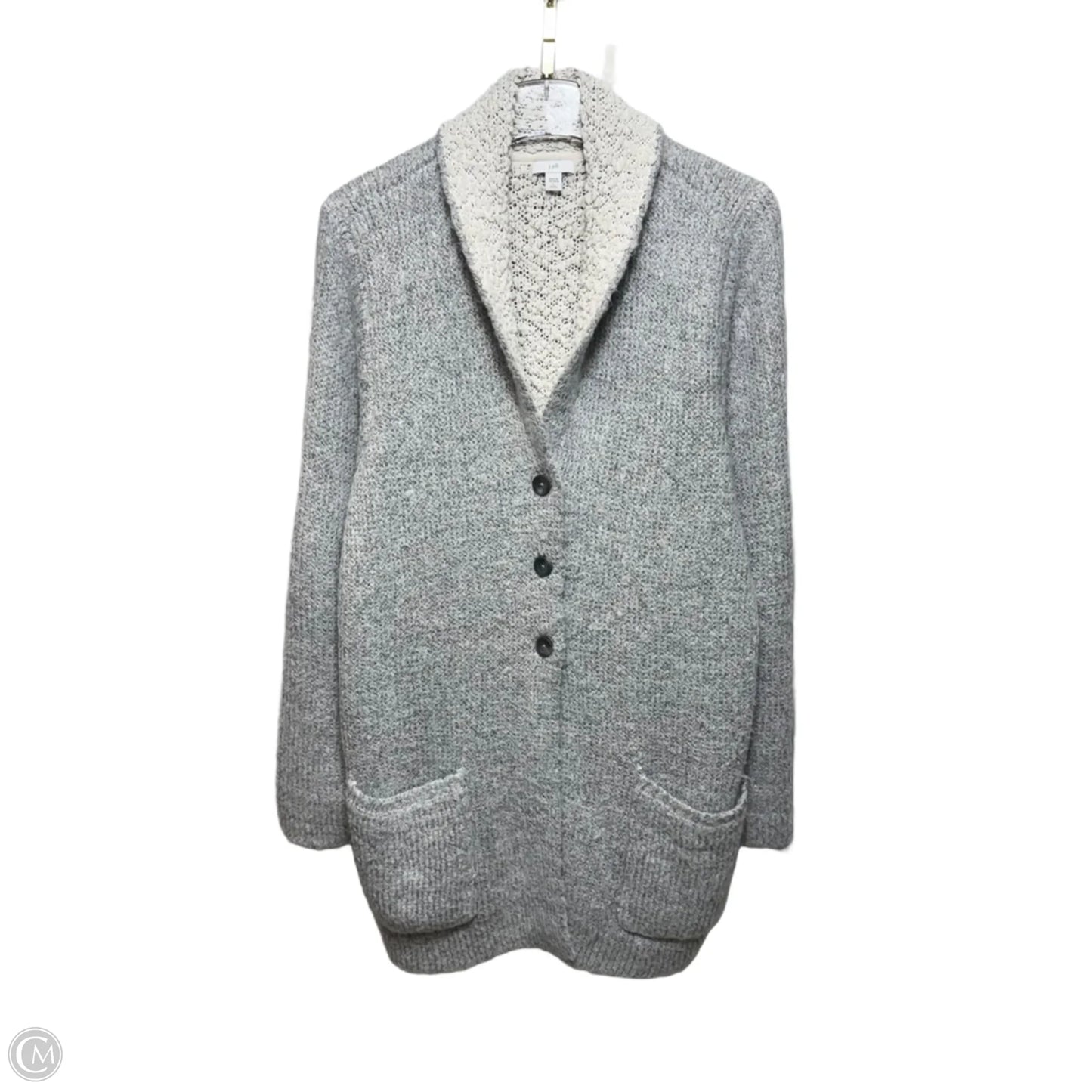 Sweater Cardigan By J. Jill In Grey, Size: L Petite