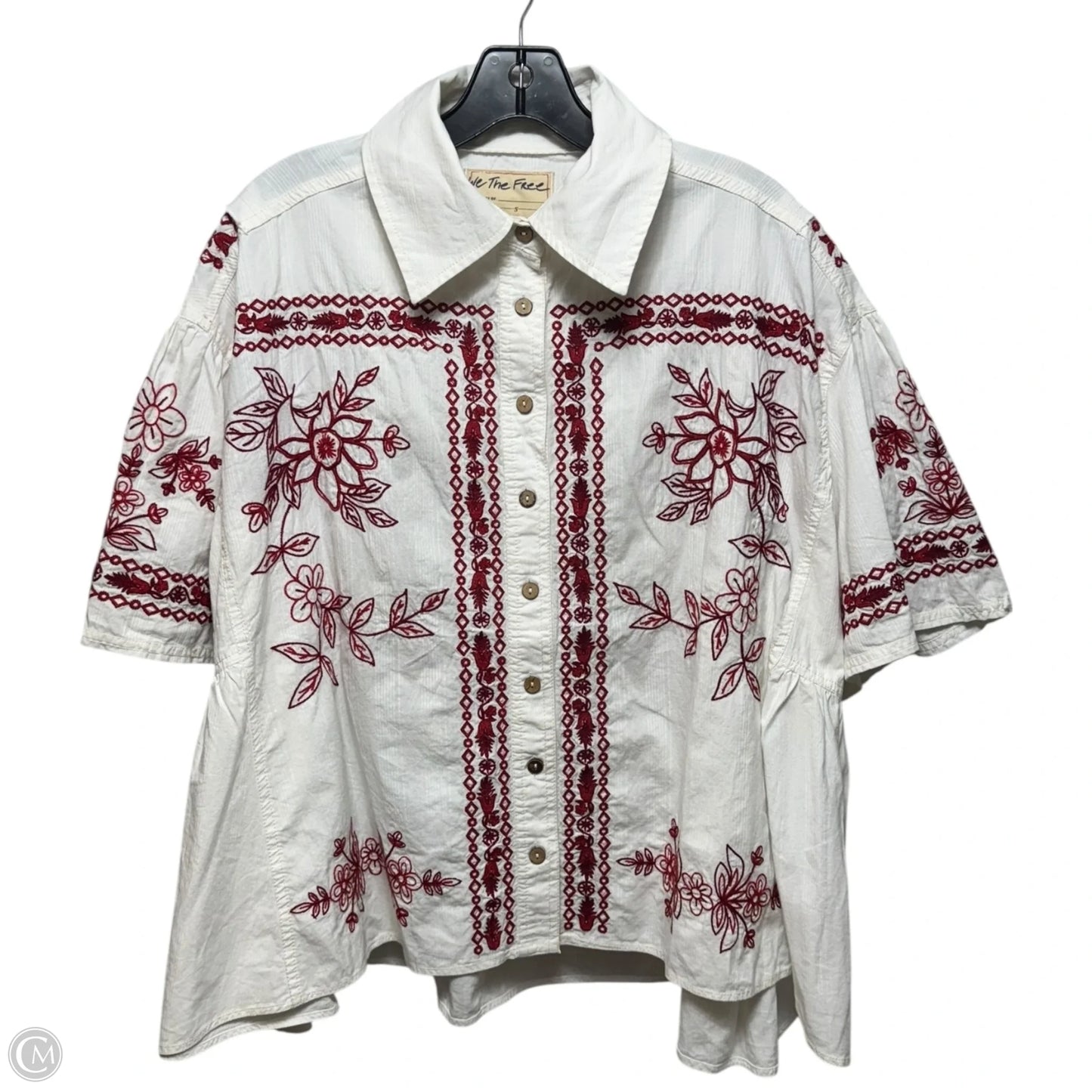 Spring Refresh Vacation Shirt By We The Free In Red & White, Size: S
