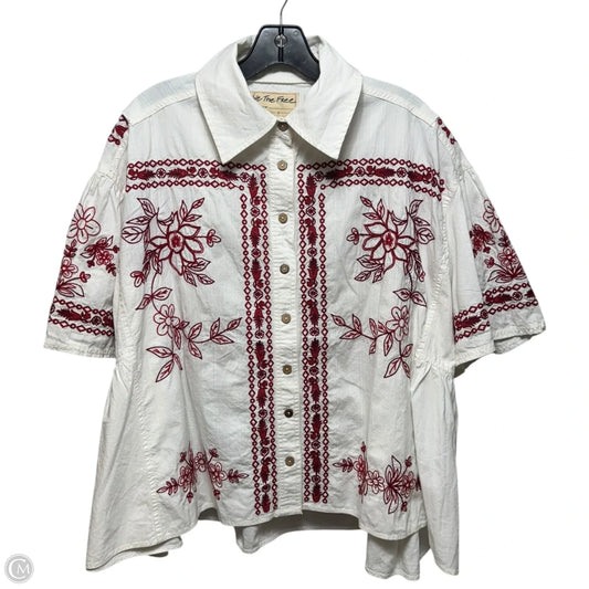 Spring Refresh Vacation Shirt By We The Free In Red & White, Size: S