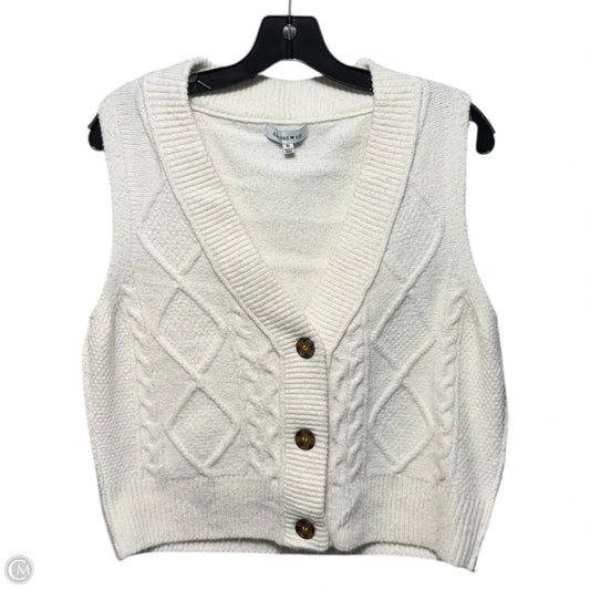 Vest Sweater By Hooked Up In Cream, Size: Xl
