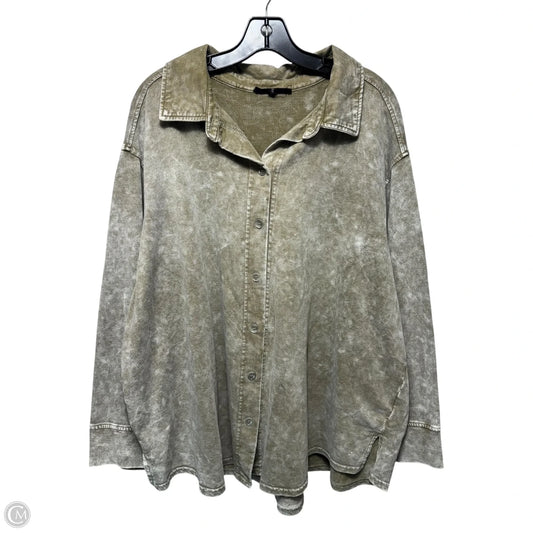 Top Long Sleeve By Jane And Delancey In Green, Size: 2x