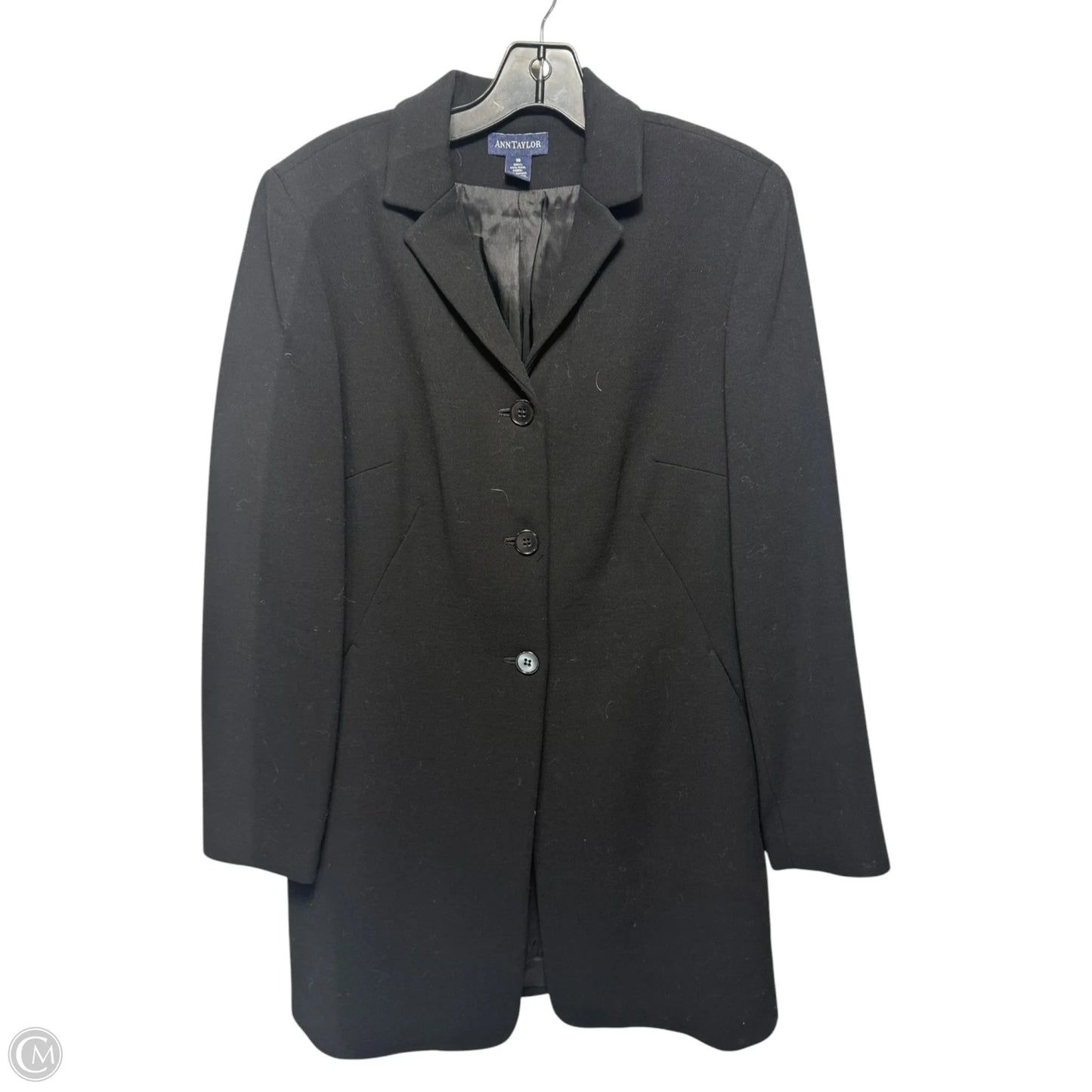 Worsted Wool Gabardine
Coat By Ann Taylor In Black, Size: 10