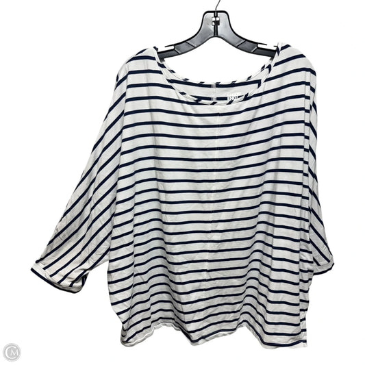 Top Long Sleeve By Lands End In Striped Pattern, Size: 2x