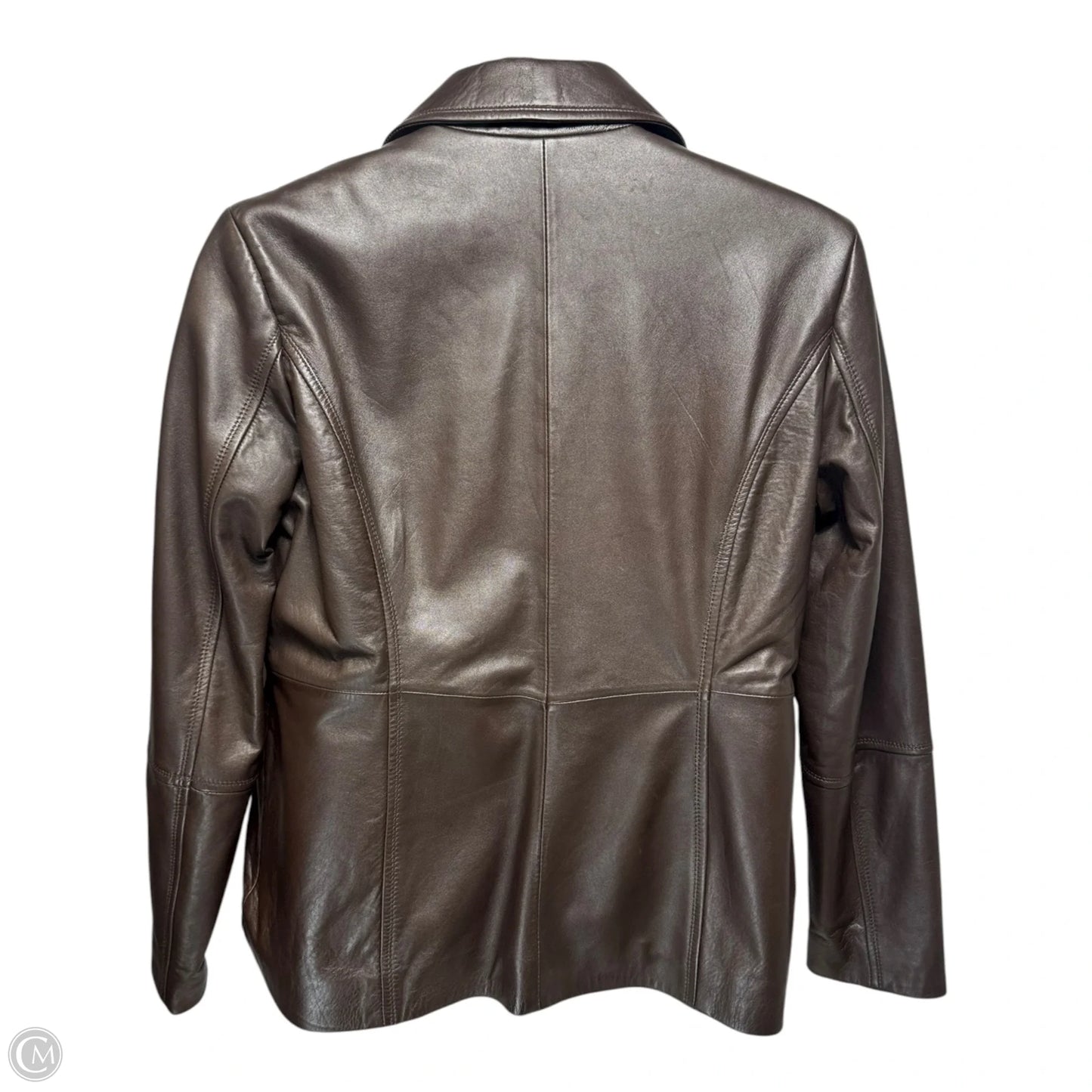Jacket Leather By Investments In Brown, Size: Xl