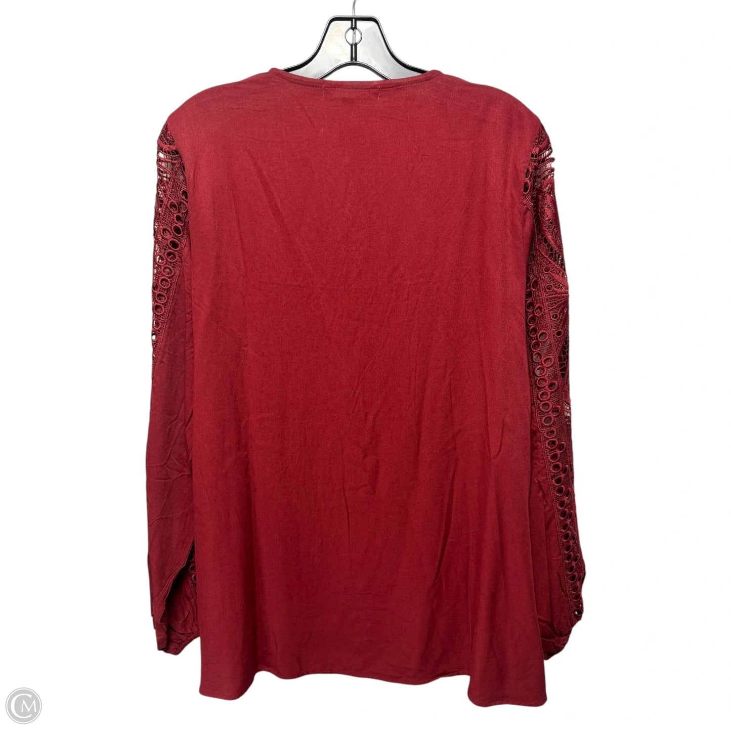 Top Long Sleeve By Cactus & Pearl In Red, Size: M