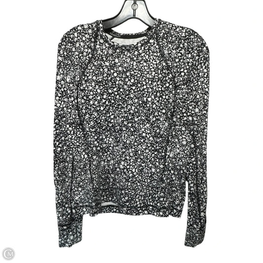 Athletic Top Long Sleeve Crewneck By Lululemon In Black & White, Size: 6