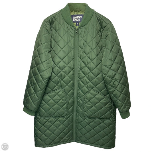 FeatherFree Insulated Bomber Coat By Lands End In Green, Size: Xl