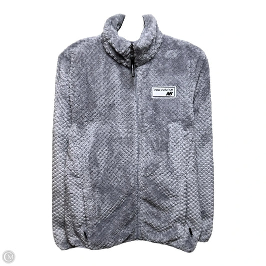 Jacket Fleece By New Balance In Grey, Size: L