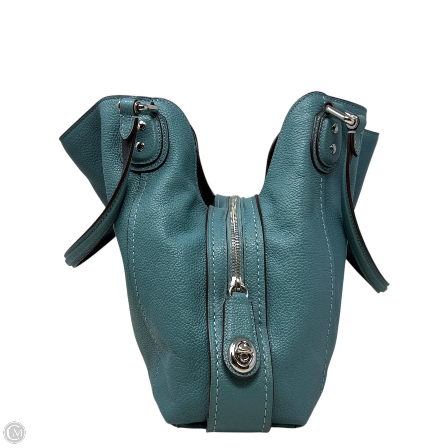 Edie Shoulder Bag 31 in Polished Pebble Leather Designer By Coach, Size: Medium