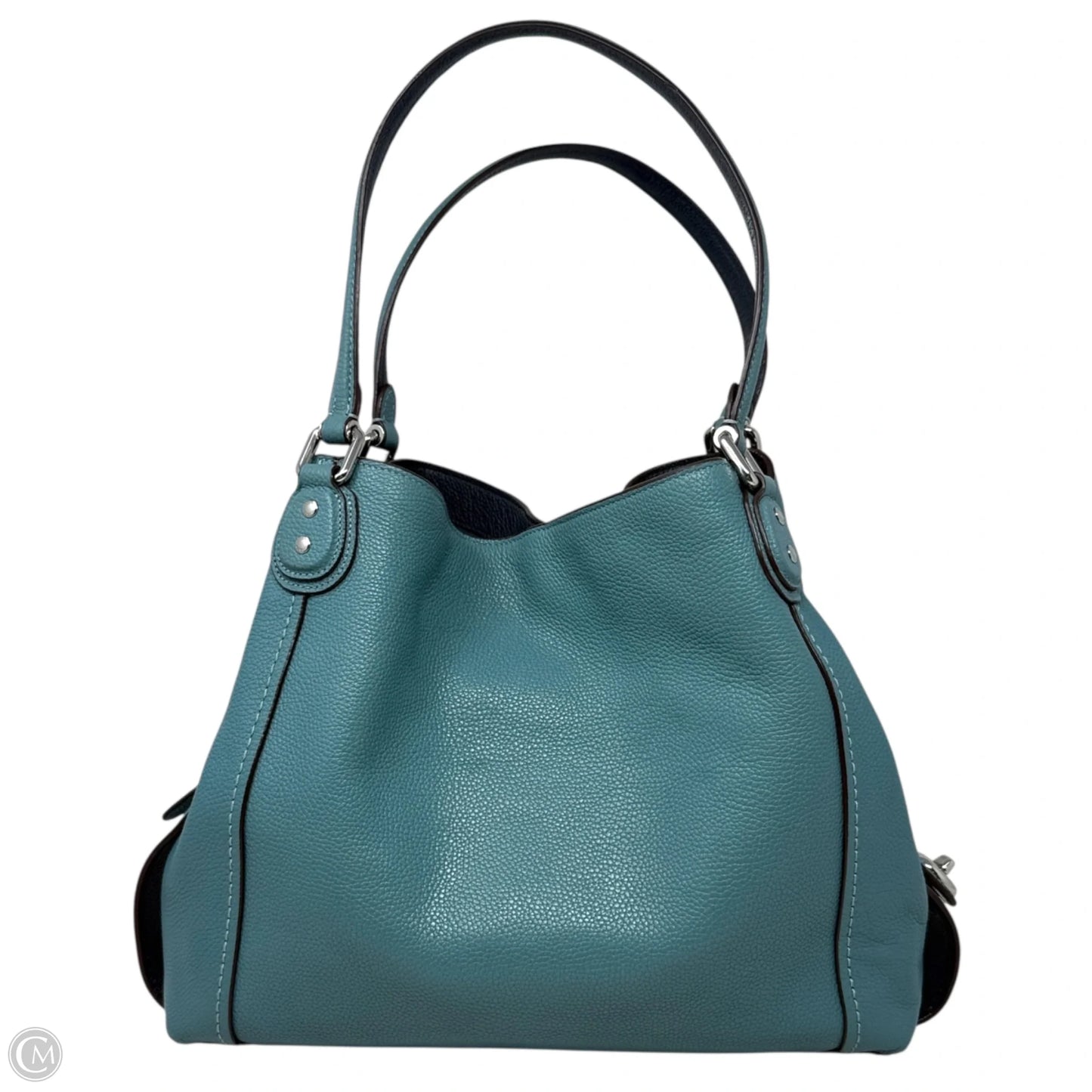 Edie Shoulder Bag 31 in Polished Pebble Leather Designer By Coach, Size: Medium