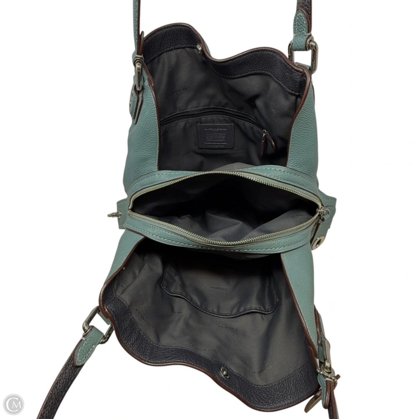Edie Shoulder Bag 31 in Polished Pebble Leather Designer By Coach, Size: Medium
