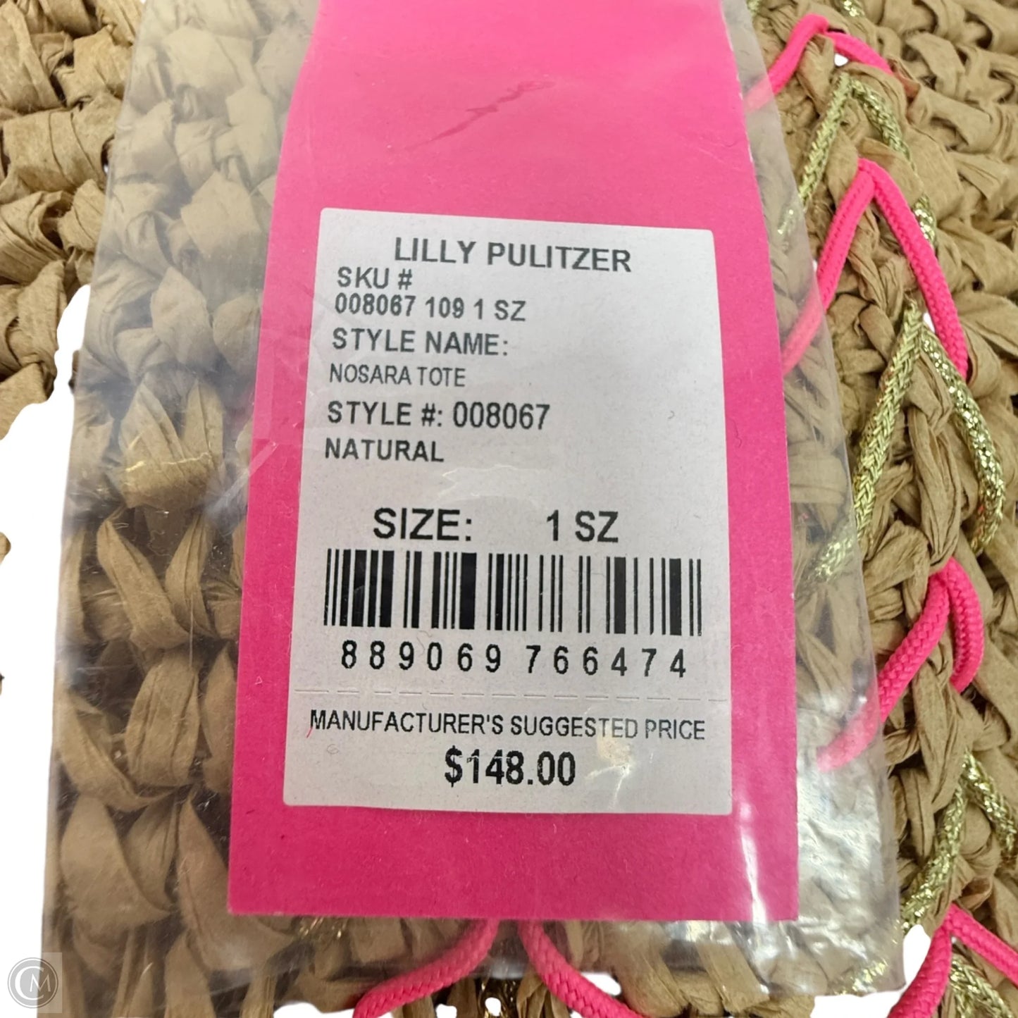 Nosara Tote In Natural Designer By Lilly Pulitzer, Size: Large