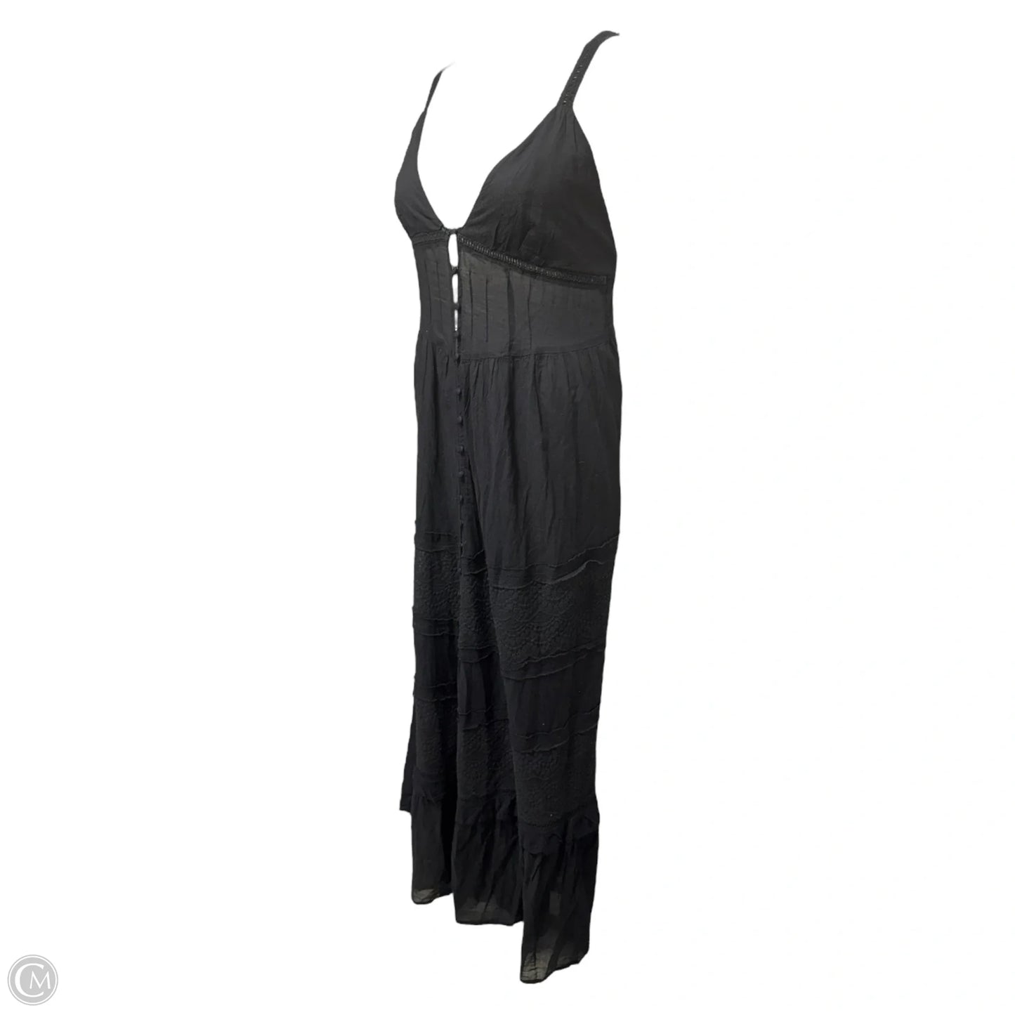 Isabella Button Down Maxi Slip Dress By Free People Intimately In Black, Size: L