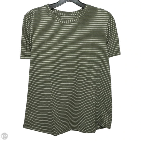 Athletic Top Short Sleeve By Lululemon In Striped Pattern, Size: M