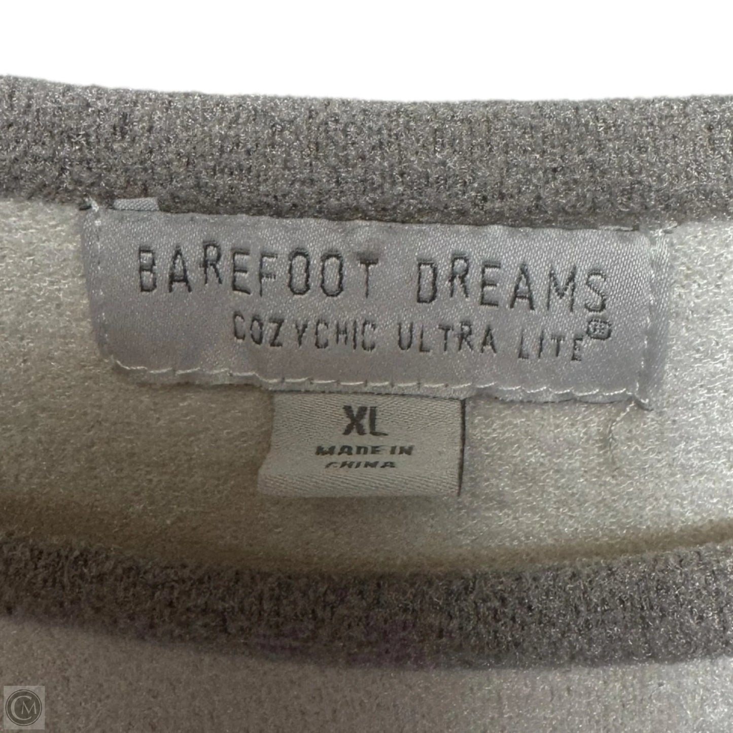 Top Short Sleeve By Barefoot Dreams In Cream & Tan, Size: Xl