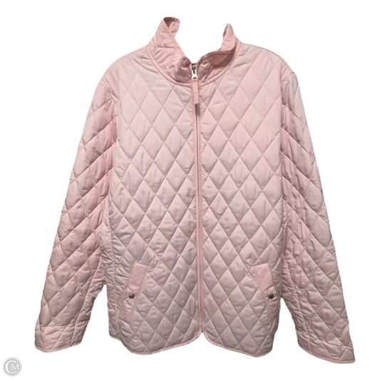 Jacket Puffer & Quilted By Lands End In Pink, Size: L