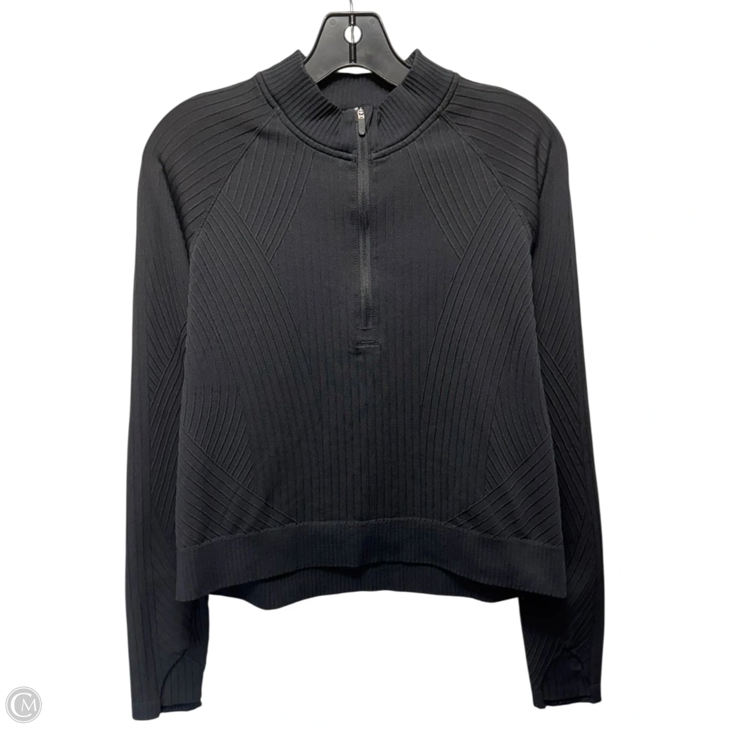 Athletic Top Long Sleeve Collar By Lululemon In Black, Size: 8
