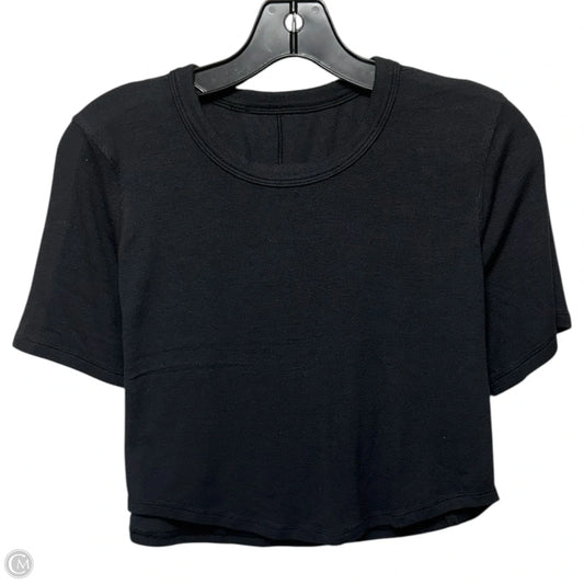 Athletic Top Short Sleeve By Lululemon In Black, Size: M