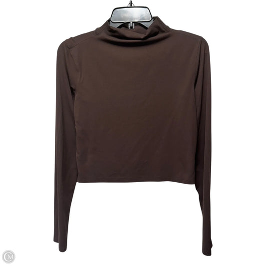 Athletic Top Long Sleeve Collar By Lululemon In Brown, Size: M