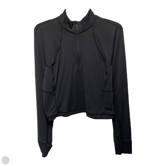 Athletic Top Long Sleeve Collar By Lululemon In Black, Size: 12