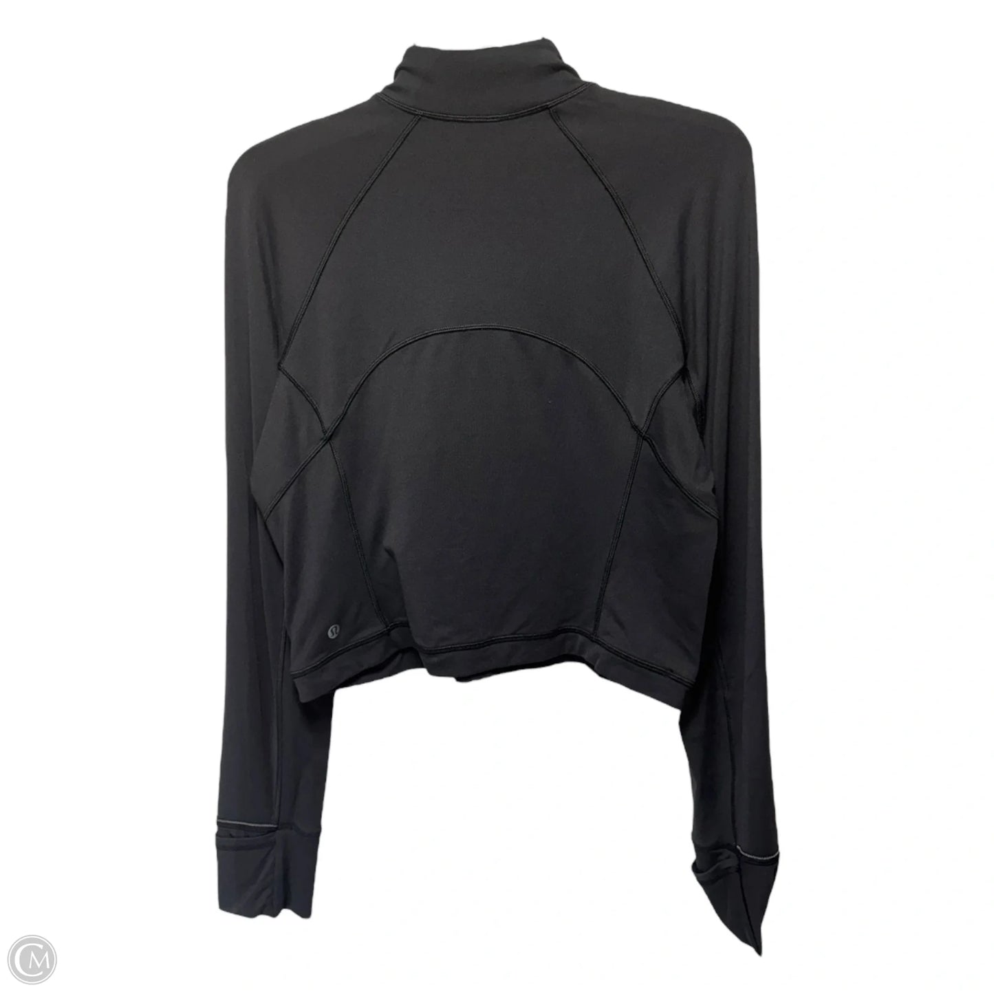 Athletic Top Long Sleeve Collar By Lululemon In Black, Size: 12