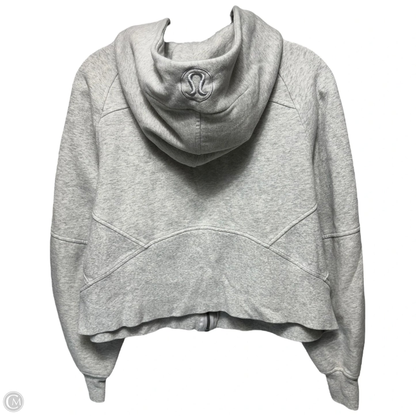 Athletic Sweatshirt Hoodie By Lululemon In Grey, Size: M
