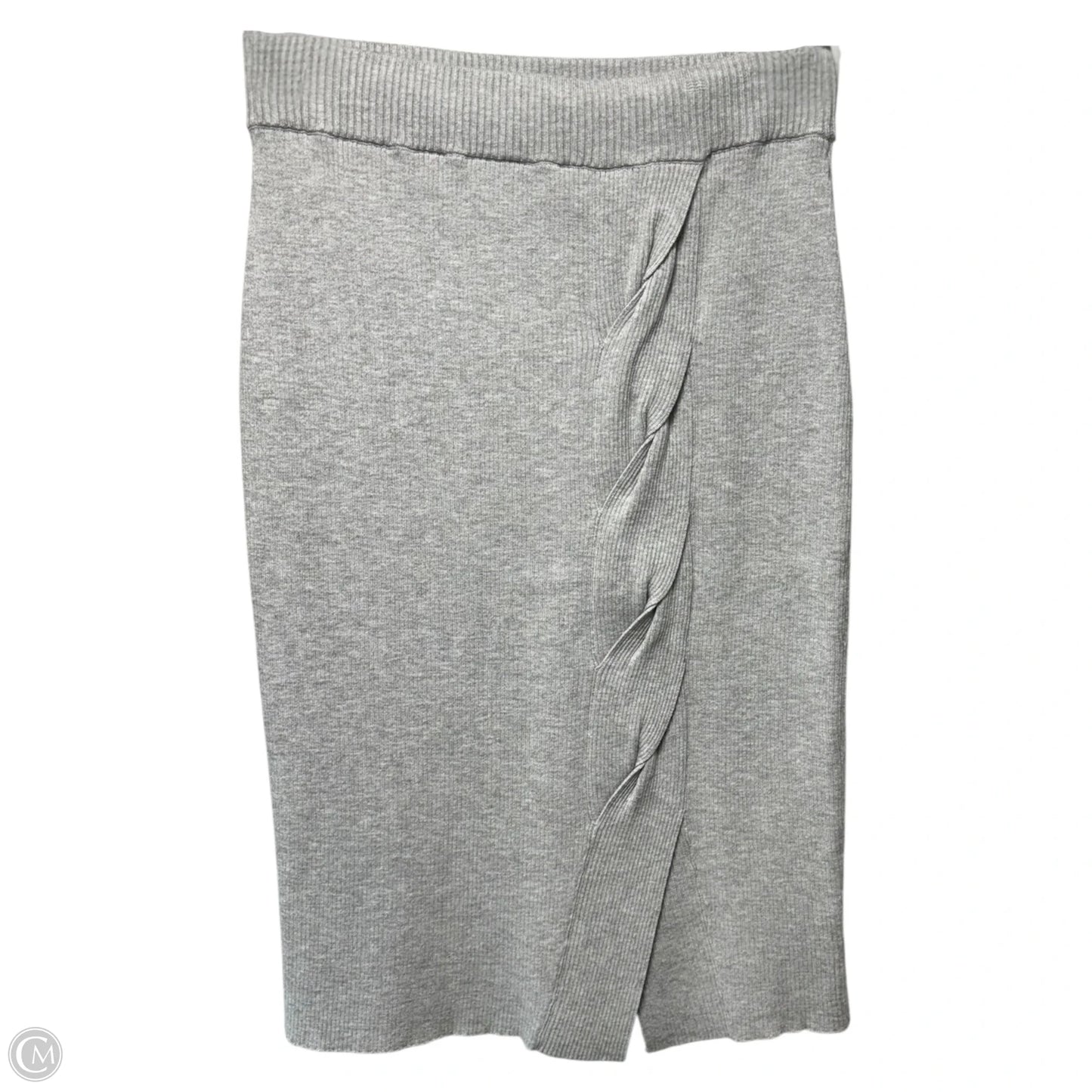 Knit Ribbed Skirt Designer By Milly In Grey, Size: S
