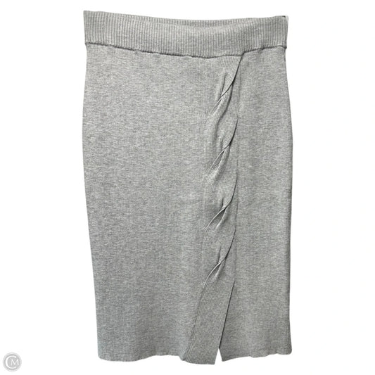 Knit Ribbed Skirt Designer By Milly In Grey, Size: S