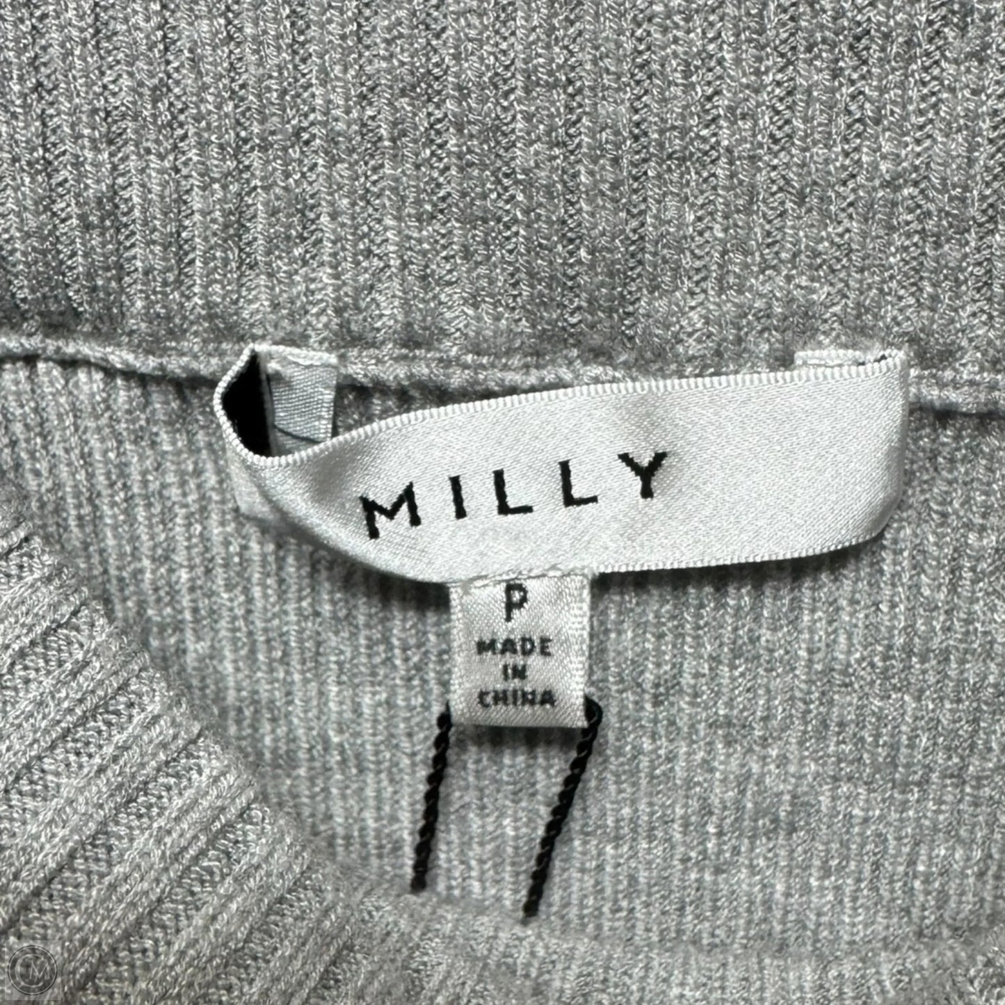 Knit Ribbed Skirt Designer By Milly In Grey, Size: S