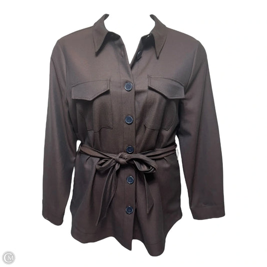 Belted Jacket Shirt By La Fée Maraboutée In Striped Pattern, Size: L