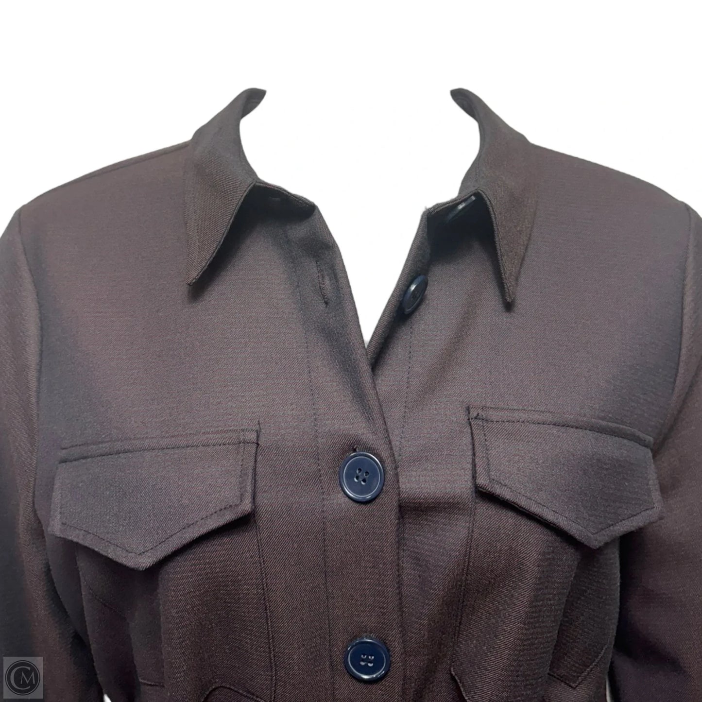 Belted Jacket Shirt By La Fée Maraboutée In Striped Pattern, Size: L
