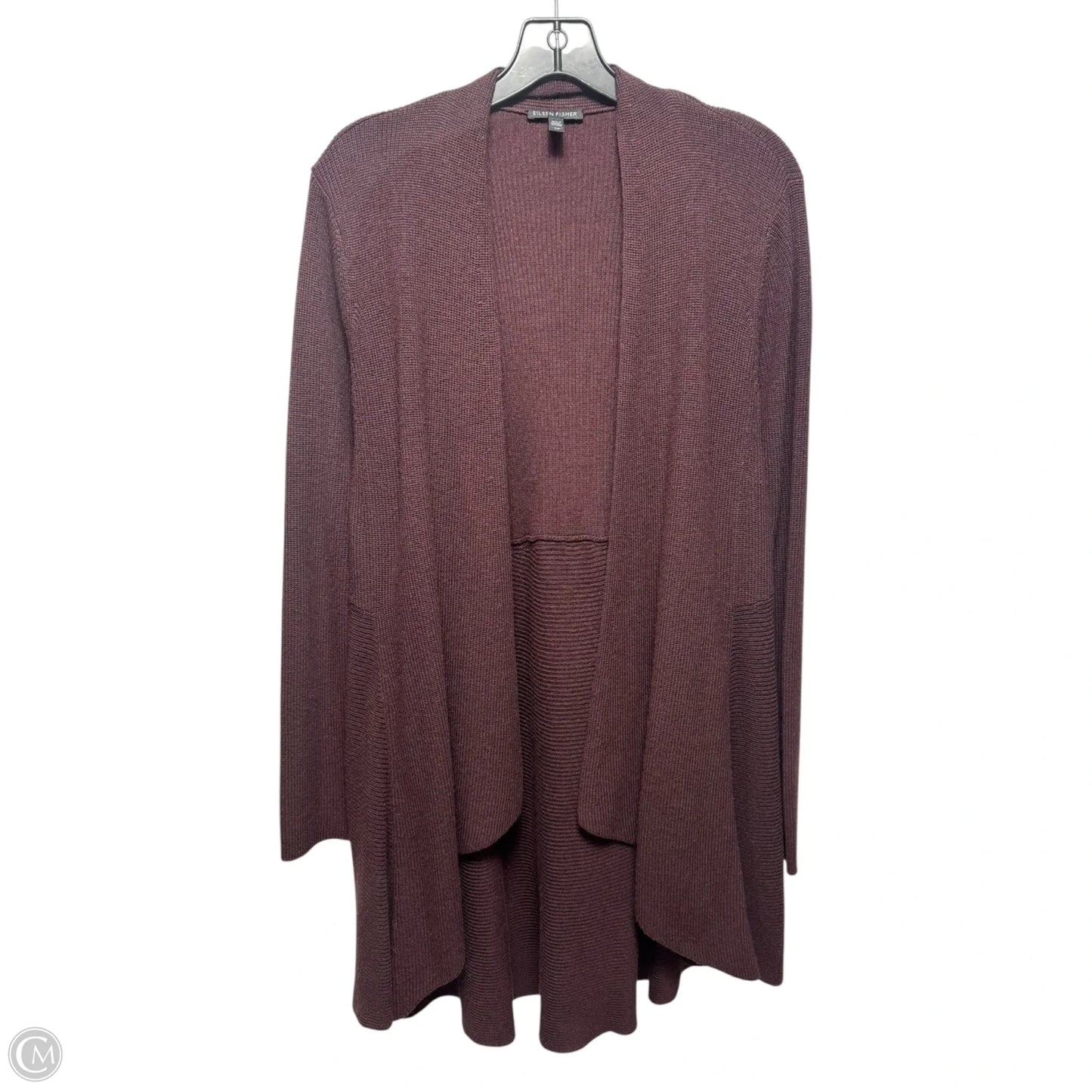 Silk & Cashmere Sweater Cardigan By Eileen Fisher In Maroon, Size: S