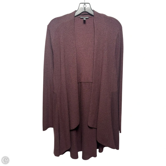 Silk & Cashmere Sweater Cardigan By Eileen Fisher In Maroon, Size: S