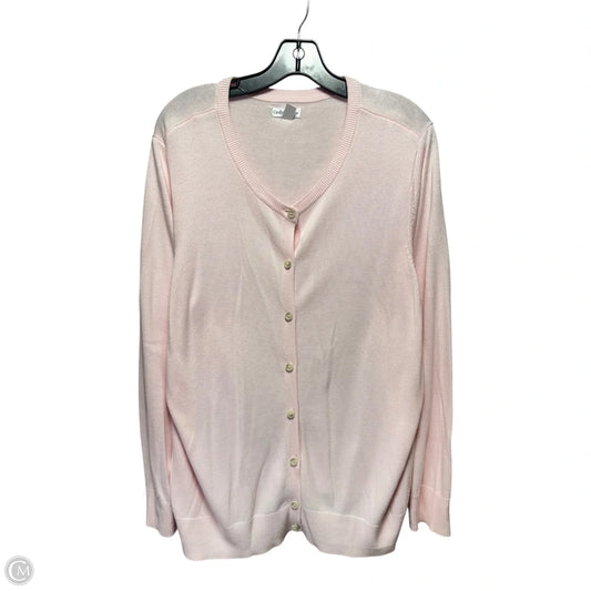Sweater Cardigan By Croft And Barrow In Pink, Size: 2x