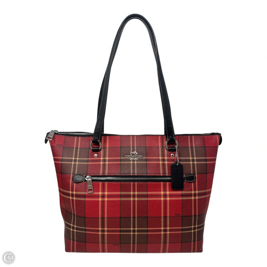 Gallery Tartan Tote Designer By Coach, Size: Medium